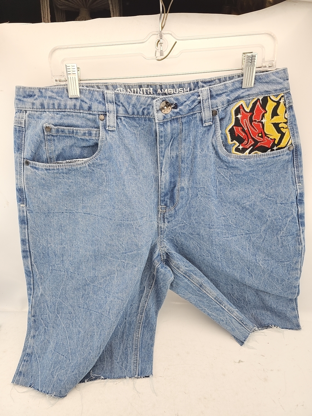 Ninth Ambush Graffiti Embroidered Denim Shorts